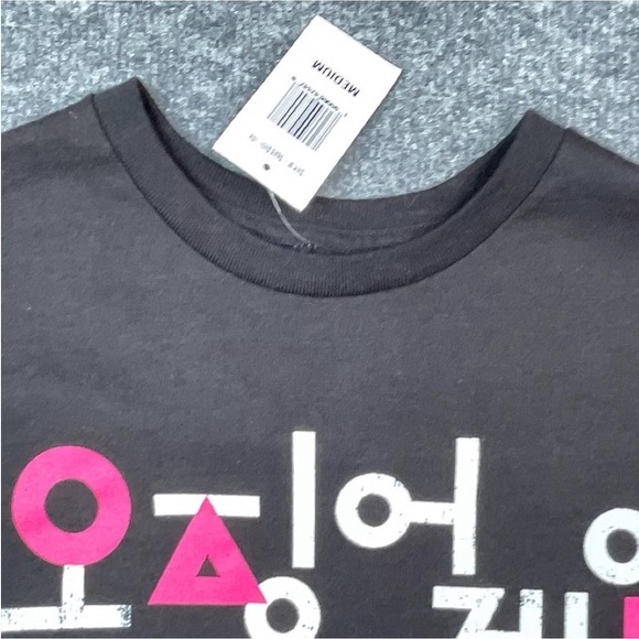 Squid Games Shirt Adult Medium Black Crew Short Sleeve Korean Logo Netflix Mens - Picture 4 of 4